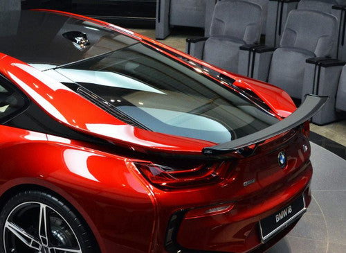 AC Schnitzer Carbon Fibre Rear Wing Spoiler/Aerofoil for BMW i8 (2014–2020) Coupe & Roadster – Performance Carbon Fiber Boot/Trunk Tail Spoiler with Gloss Black Mounts – Premium i8 Aero Upgrade