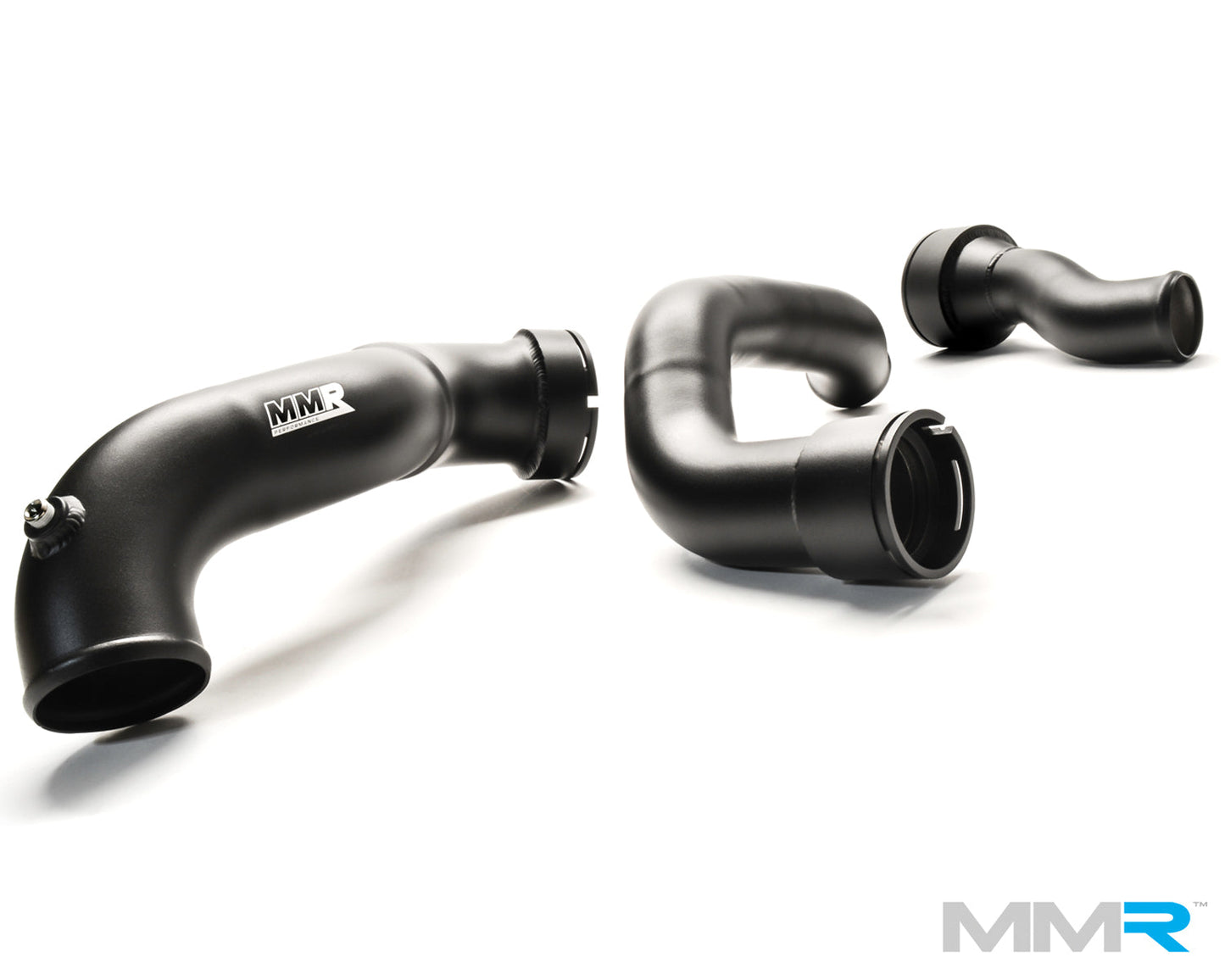MMR High-Flow Aluminium Charge Pipe Kit (Boost Pipes) for Mini John Cooper Works (JCW) F56/F55/F54 F5x B48 Turbo Direct Replacement Upgrade with Meth Bung Crinkle Black