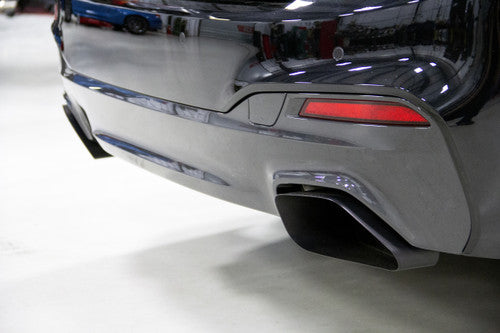 Dinan Free Flow Axle-Back Exhaust for BMW 5 Series G30 540i (B58) | Performance Sports Exhaust / Rear Silencer / Back Box Muffler Upgrade | 304 Stainless Steel, Non-Valved, Helmholtz Drone Reduction, Bolt-On | Dual Black Ceramic Rectangular Tailpipes