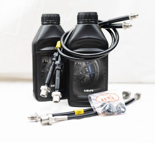 HEL Performance Braided Brake Lines + MMR Performance Brake Fluid Kit for BMW F10 5 Series & F90 M5 - Front & Rear Stainless Steel Hoses, 2x500ml, Fast Road/Track Upgrade