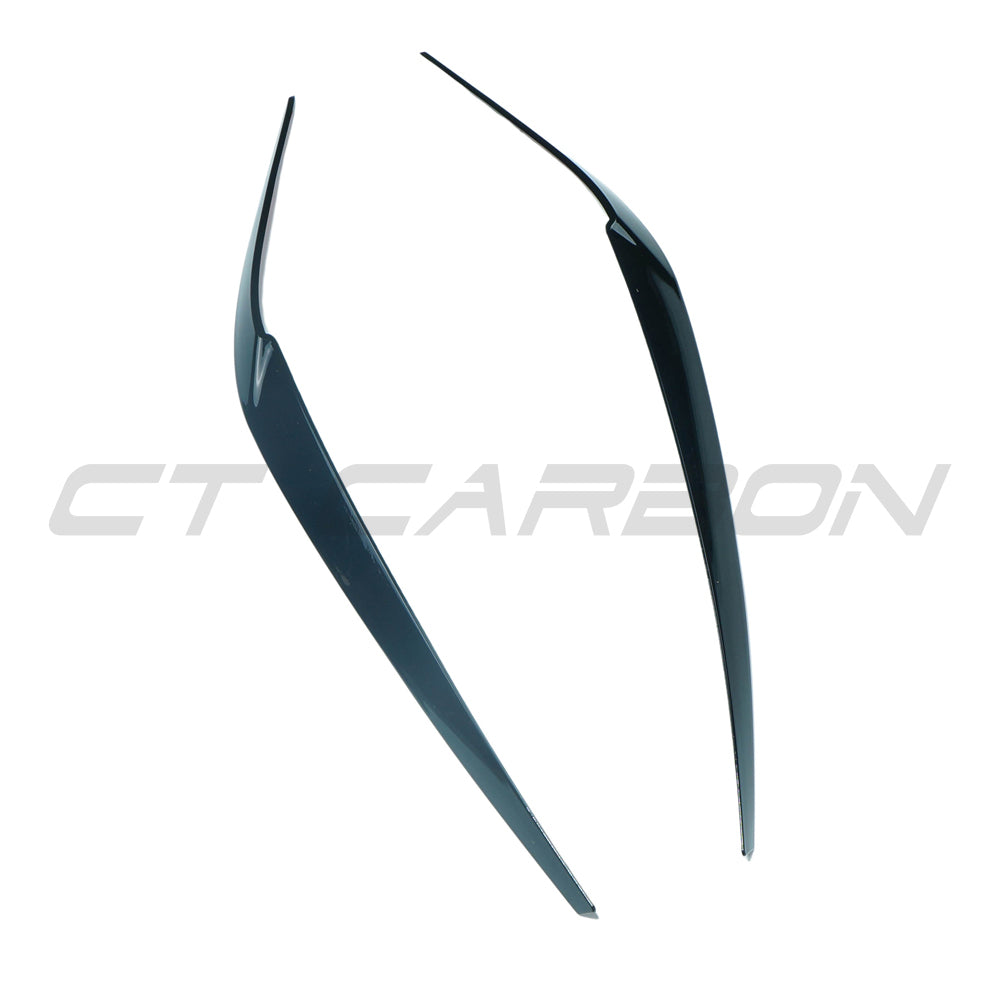 BMW 5 Series G30 2017-2023 Piano/Gloss Black Headlight Eyelids Eyebrows – Front Lamp Brow Trims & Covers – Headlamp Light Brows – M Sport Shadowline Look