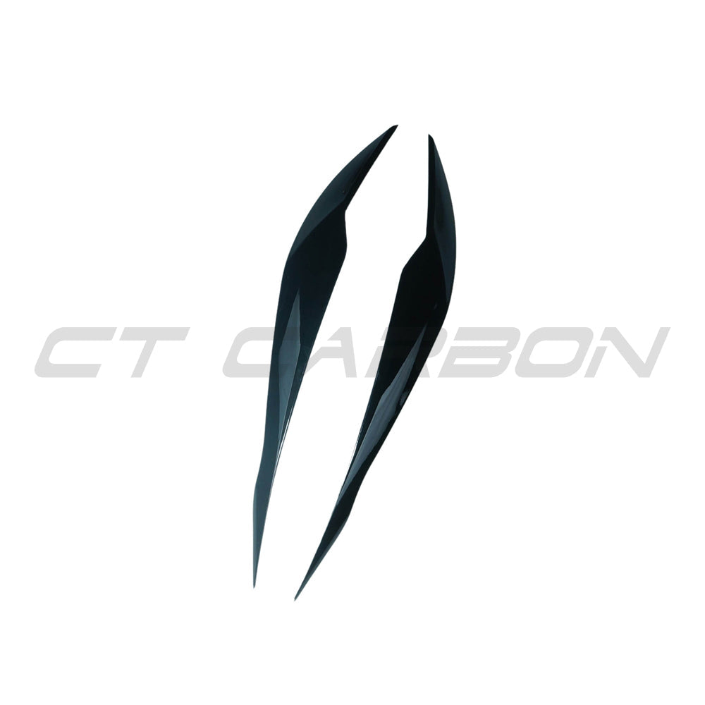 BMW 3 Series F30 F31 2013-2019 Gloss Black Headlight Eyebrows / Eyelid Covers – Piano Black Light Brows, Headlamp Trim/Garnish ABS for Saloon & Touring (CT Carbon)