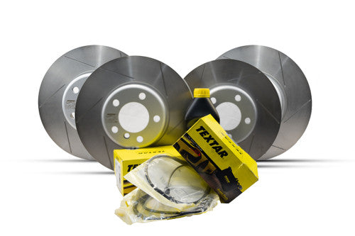 BMW M140i M135i M240i M235i F20 F21 F22 F23 F2x 1 Series & 2 Series Brake Upgrade Kit – Front & Rear Slotted Discs & Pads for M Sport Blue Calipers | Fast Road Daily | VBT Rotors + Textar Pads