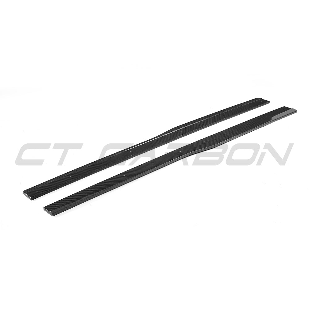 VW Volkswagen Golf R & R-Line MK7 MK7.5 (2014-2020) Carbon Fibre/Fiber Side Skirts - Side Skirt Extensions, Sill/Rocker Extensions, Aero Side Blades, Side Splitters - CT Carbon