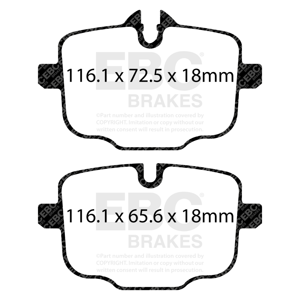 EBC Racing RP-X Rear Brake Pads DP82089RPX For BMW G80 M3, G82 M4 & G87 M2