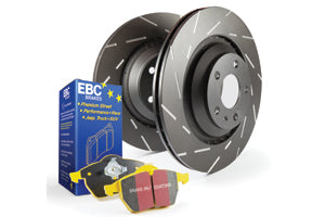 EBC Yellowstuff 4000 Front Performance Brake Upgrade Kit + USR Slotted/Grooved Rotors 348mm, Pads & Discs for BMW F01 F02 F04 7 Series, F07 5 Series GT, F12 6 Series (ATE Caliper) - 750i 760i 640i 650i ActiveHybrid 5/7 - PD08KF632 DP42019R USR1818R