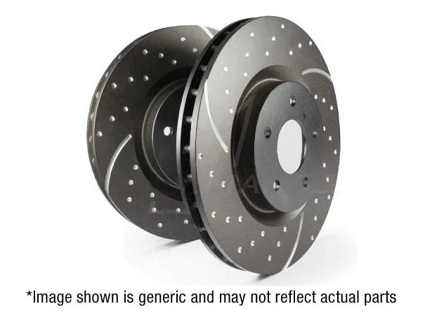 EBC Brakes GD1512 Front Performance Brake Discs Rotors for BMW 3 Series E90 E91 E92 E93 & X1 E84 (ATE Caliper/Calliper) - Slotted & Dimpled Thermic Black - Fits 335i 330i 325i 335xi 330xi xDrive - Grooved Fast Road OE-Size Upgrade