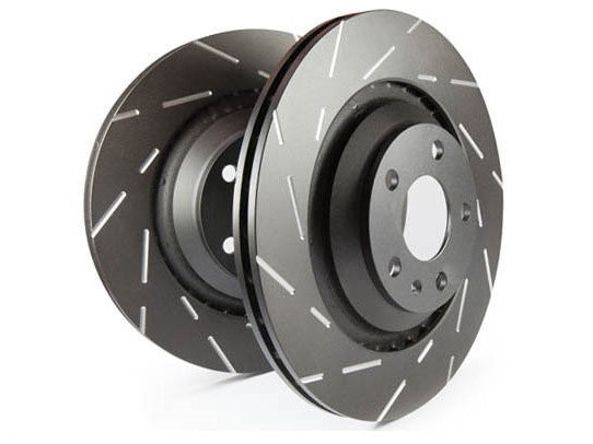 EBC USR2022 Rear Slotted Grooved Brake Discs/Rotors Pair 259mm Solid Thermic Black for MINI F54 F55 F56 F57 F60 (Cooper, Cooper S, Clubman, Countryman) Performance Uprated OE Replacement, Black Coated 5-Stud