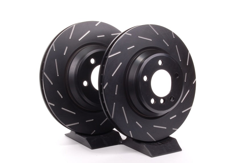 EBC Brakes USR Rear Slotted/Grooved Vented Brake Discs Rotors (Pair) 336mm for BMW 3 Series E9x E90 E92 E93 335i 335d 335xi 335is xDrive & 330xi – Thermic Black Coated