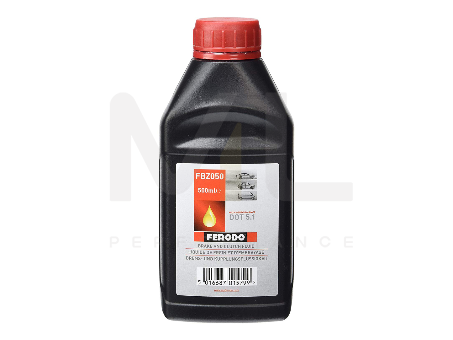 Ferodo DOT 5.1 Low Viscosity Brake & Clutch Fluid - High Performance Road, ABS/ESP Optimised - 500ml & 1L (UK) FBZ050/FBZ100