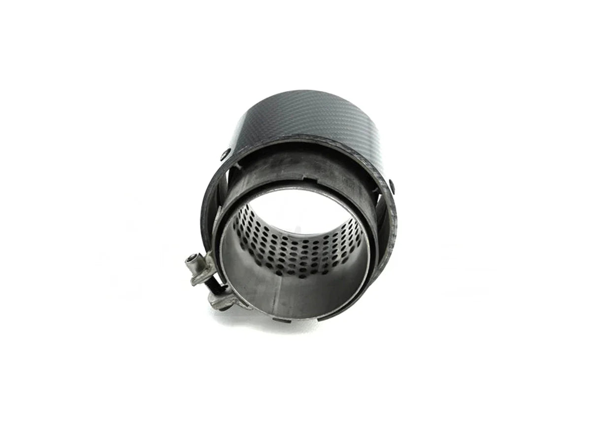 Genuine BMW M Performance Carbon & Titanium Exhaust Tip / Tailpipe Cover - F87 M2/M2 Competition, F80 M3, F82 F83 M4 - OEM Carbon Fibre, Embossed M Logo - 18302468411