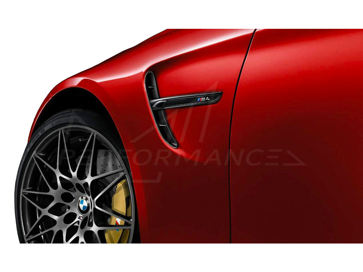 Genuine BMW M4 F82 F83 Left LH Wing/Fender Vent Grille Side Gill Trim M Performance Gloss Piano Black OEM 51148068585 – Nearside Air Outlet Insert, Side Breather/Extractor (2013+)