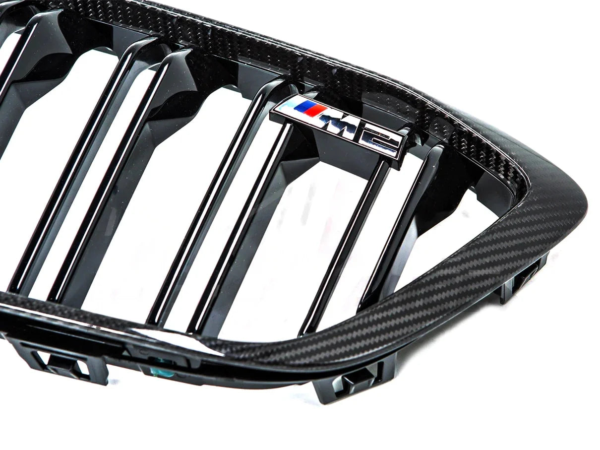 Genuine OEM BMW M Performance Carbon Fibre Front Kidney Grilles for F87 M2 LCI & M2 Competition (S55) - Pair | 51712453944