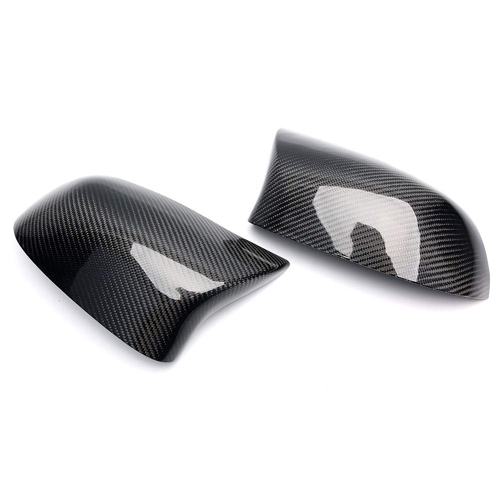 Genuine BMW M Performance Carbon Fibre (Fiber) Mirror Covers Caps – Pair – for X3 X4 X5 X6 F25 F26 F15 F16 – OEM Wing/Side Door Mirror Shells/Housings Replacement Set – 51162337577 51162337580