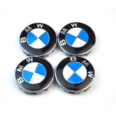 Genuine BMW Floating Center/Centre Wheel Caps Set of 4 - Self Leveling/Levelling Spinner Hub Caps 5x112 PCD - Fits F & G Series 1-8, F90 M5, M8, X1-X7, Z4 - OEM Upright Roundel Emblems/Badges - Part 36122455268