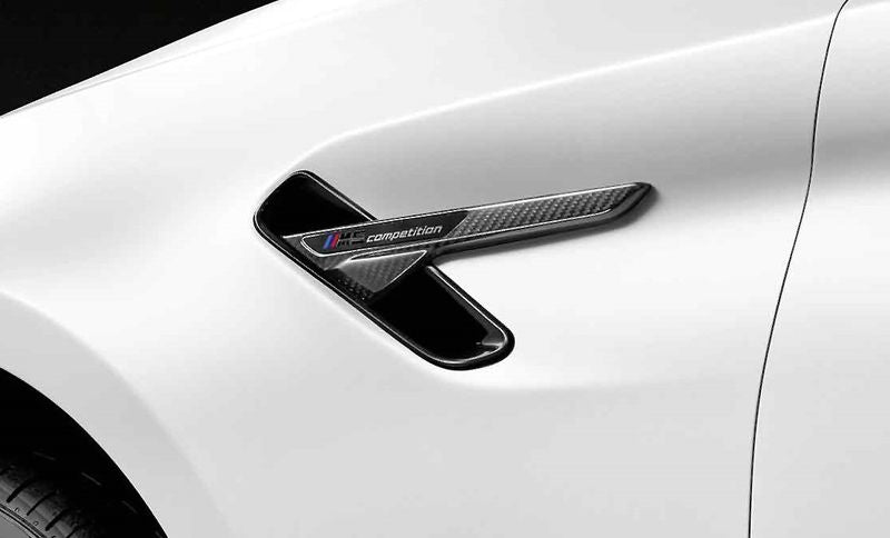 Genuine BMW M5 F90 LCI (2021+) M Performance Carbon Fibre Side Gills / Air Breather/Outlet Wing Vent Trim – OEM Left & Right Pair – Fits M5 Competition Facelift – Fender Vent Grilles Covers Inserts – 51719627254 51719627255