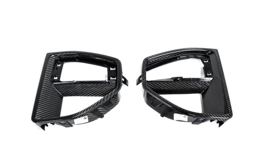 BMW X5 G05 M Performance Carbon Fiber/Fibre Front Bumper Air Intake Vent Covers (OEM L/R Pair) - M Sport Lower Duct/Corner Vent Surround Trims - Fits xDrive40i xDrive45e xDrive50i M50i - PN 51112455497 51112455498