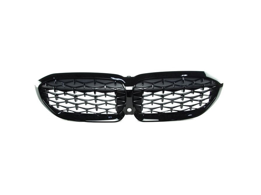 Genuine OEM BMW 3 Series G20/G21 M340i & M340ix (xDrive) Shadowline Gloss Black Front Kidney Grille with Front Camera Cutout 51139448475