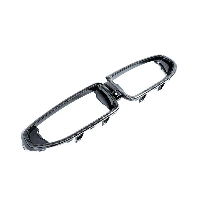 BMW 2 Series G42 Carbon Fibre/Fiber Double Kidney Front Grilles Set | M Performance Genuine OEM Pair 51719627307 | Radiator/Nose Grill Upgrade | 2021+ Coupe | Fits 220d 220i 230i M240i xDrive