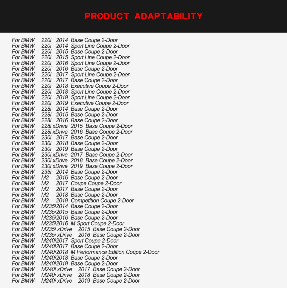 Carbon Fibre Rear Boot/Trunk Lip Spoiler for BMW 2 Series F22 F23 & F87 M2/M2 Competition (20142019) Gloss 3x3 Twill, OEM-Fit, No-Drill Installation