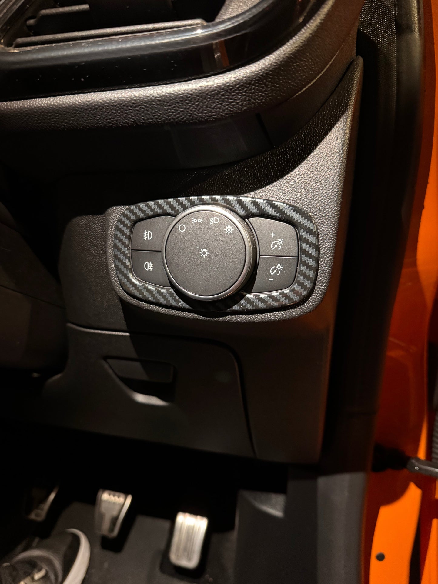 Transit Custom - Carbon Fibre Look Headlight Control Panel Surround