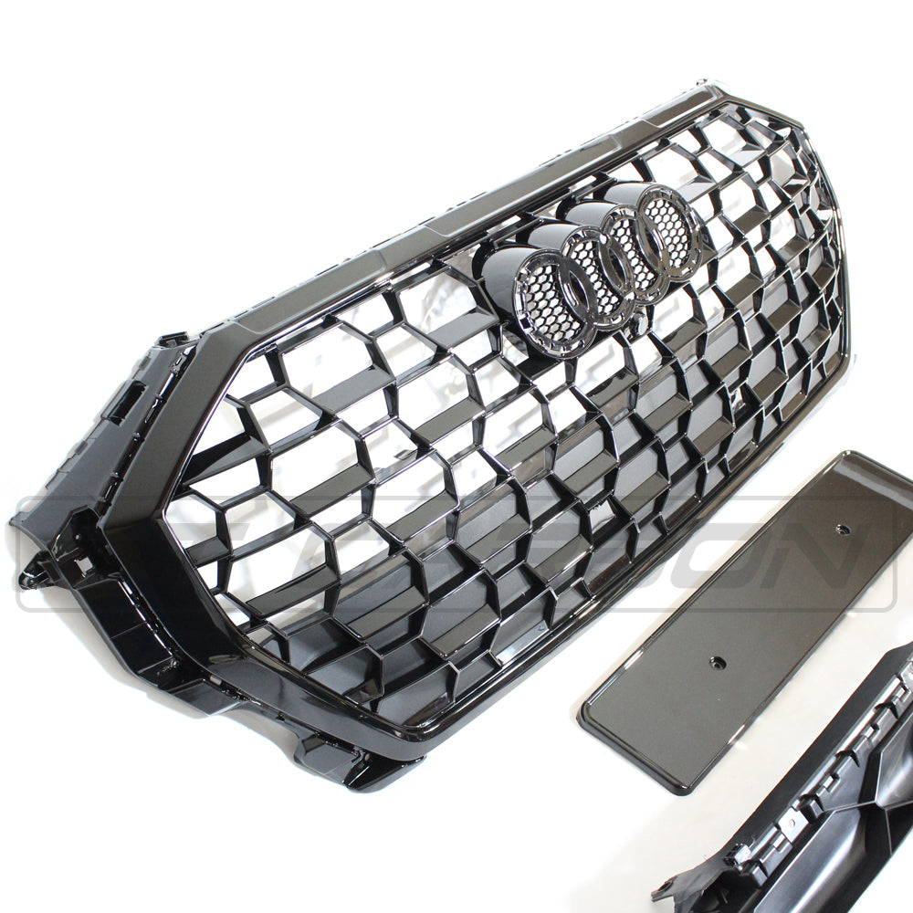AUDI Q3 / SQ3 2018+ ALL BLACK HONEYCOMB GRILLE - BLAK BY CT CARBON