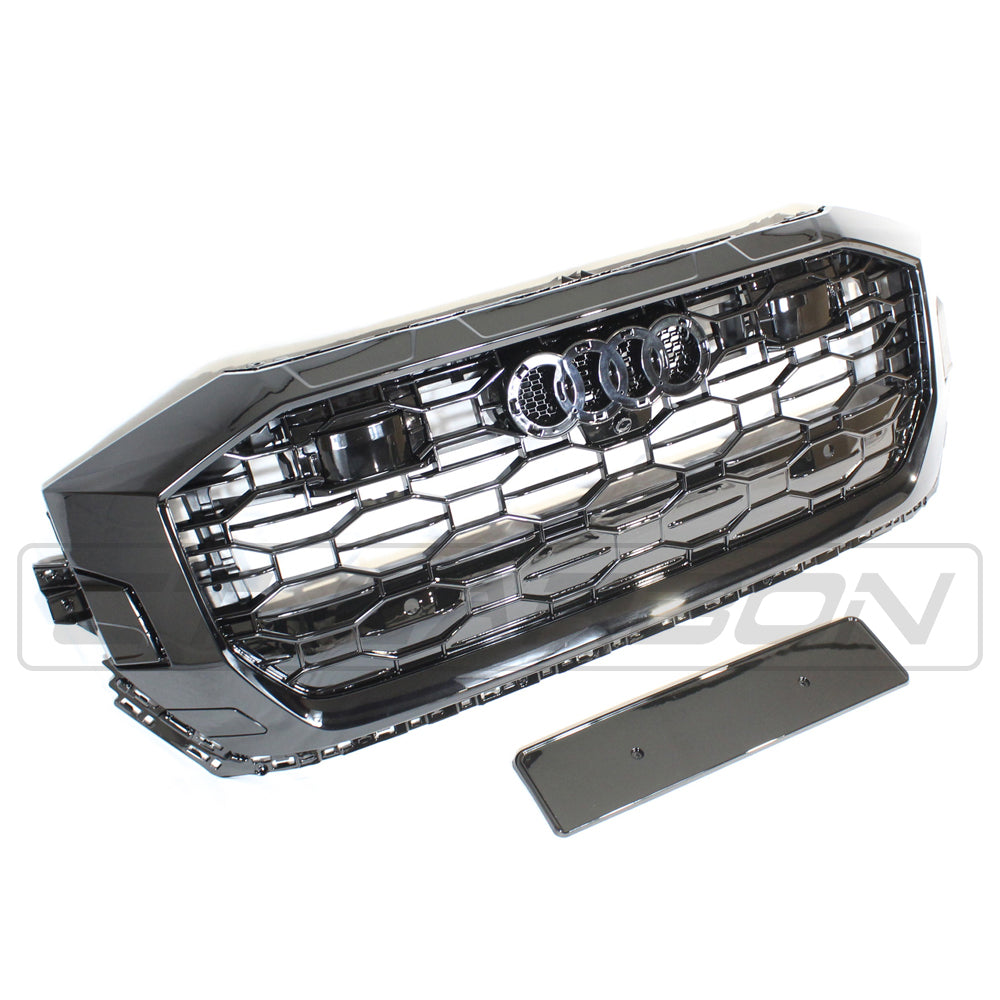 AUDI Q8 / SQ8 2019+ ALL BLACK HONEYCOMB GRILLE WITH ACC - BLAK BY CT CARBON