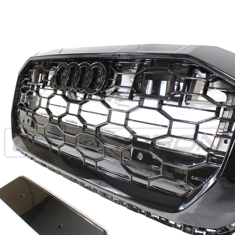 AUDI Q8 / SQ8 2019+ ALL BLACK HONEYCOMB GRILLE WITH ACC - BLAK BY CT CARBON