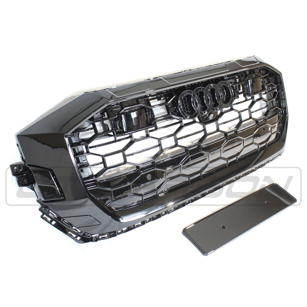 AUDI Q8 / SQ8 2019+ ALL BLACK HONEYCOMB GRILLE WITH ACC - BLAK BY CT CARBON