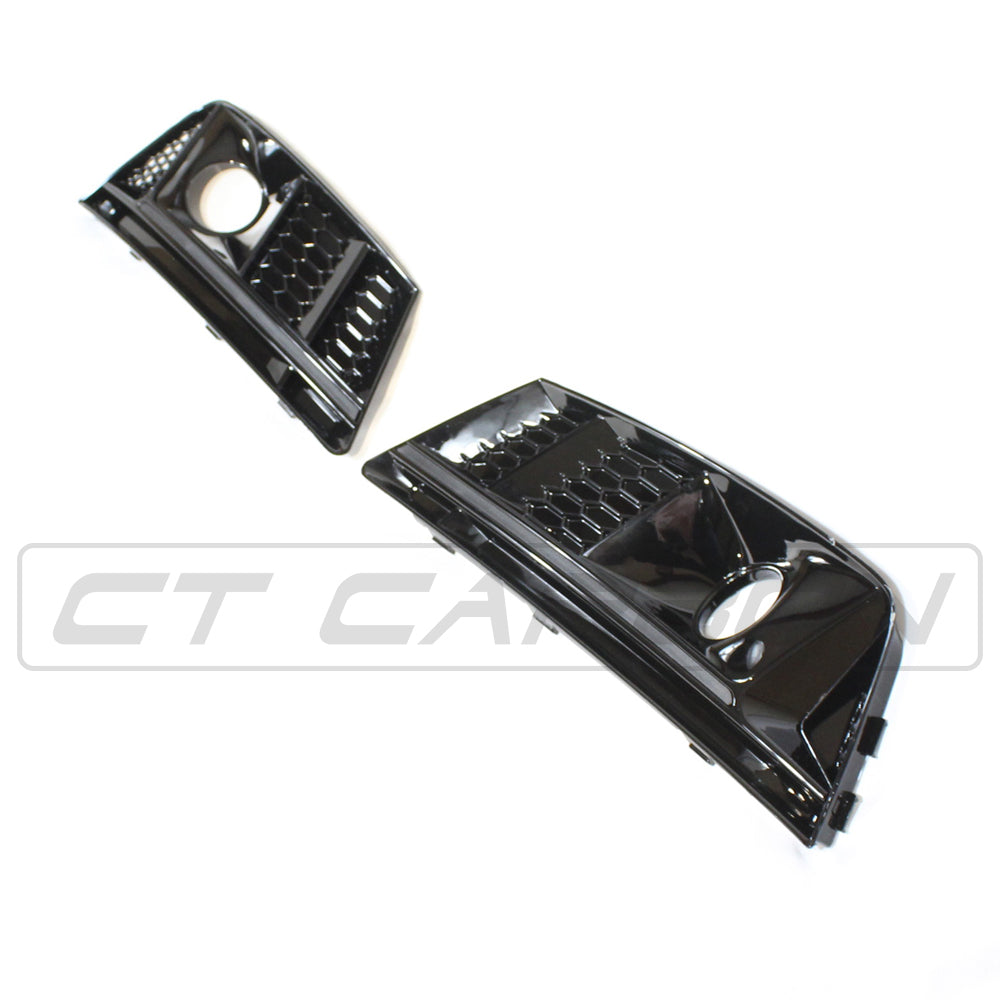 AUDI A4 B9 2016 ALL BLACK HONEYCOMB FOG LIGHT SURROUNDS