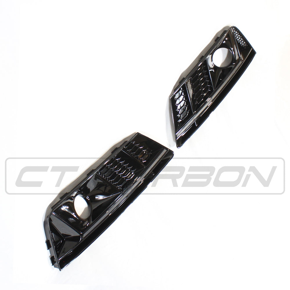 AUDI A4 B9 2016 ALL BLACK HONEYCOMB FOG LIGHT SURROUNDS