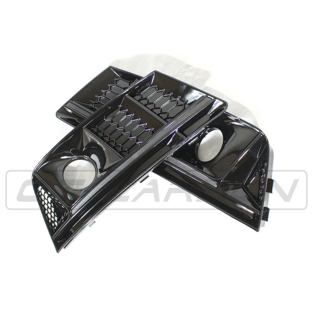AUDI A4 B9 2016 ALL BLACK HONEYCOMB FOG LIGHT SURROUNDS