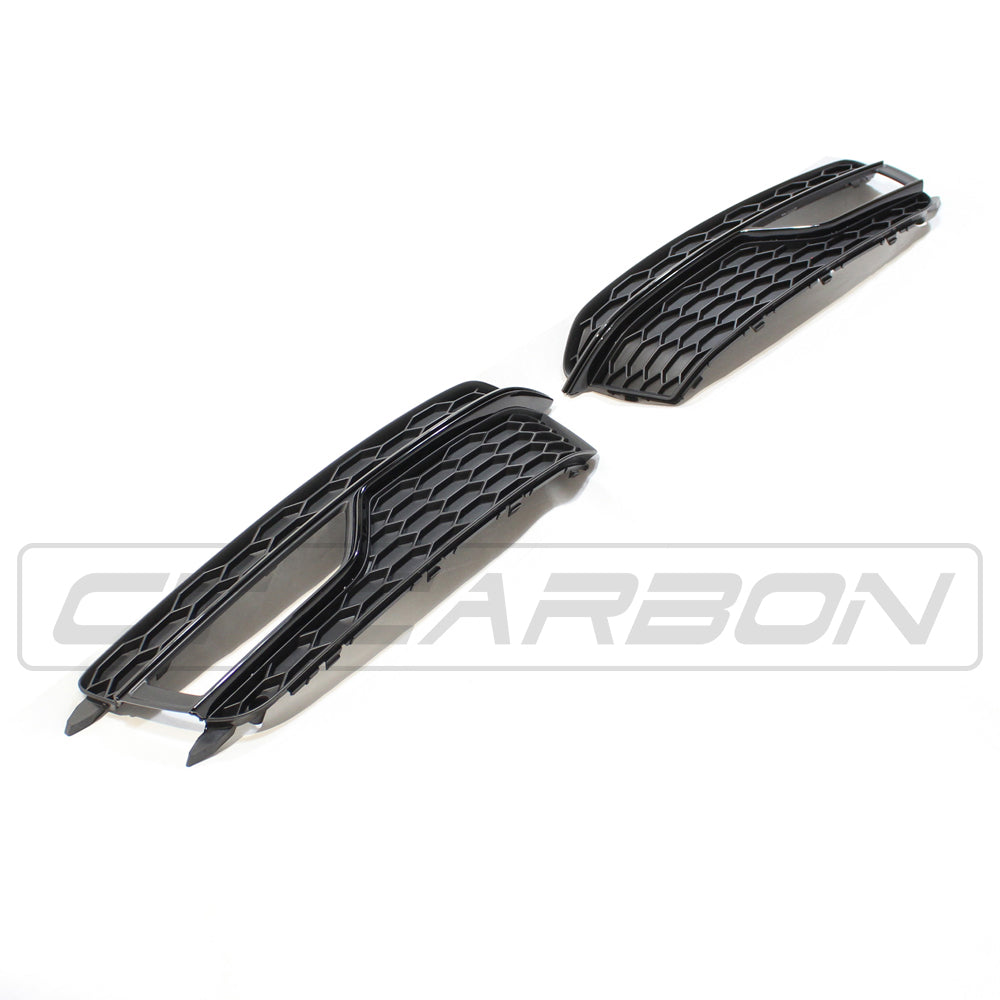 AUDI A5 S5 B8.5 2016 ALL BLACK HONEYCOMB FOG LIGHT SURROUNDS