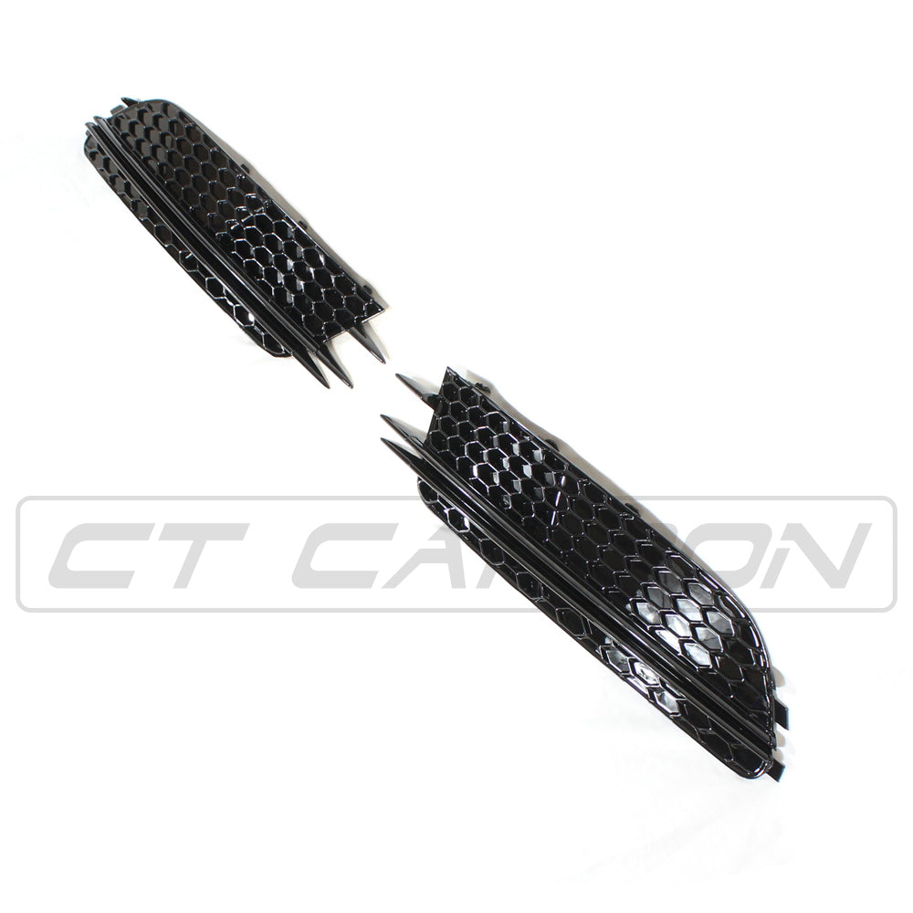 AUDI A6 C7 2012-2015 ALL BLACK HONEYCOMB FOG LIGHT SURROUNDS