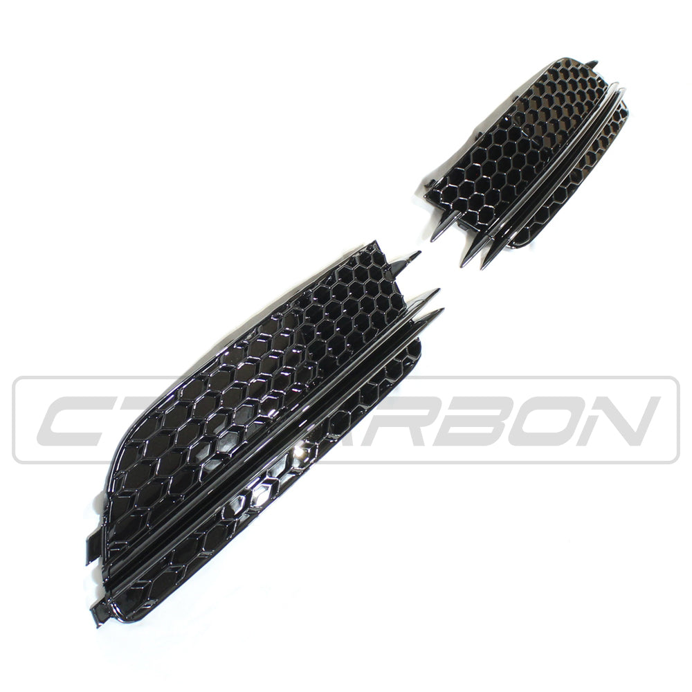 AUDI A6 C7 2012-2015 ALL BLACK HONEYCOMB FOG LIGHT SURROUNDS
