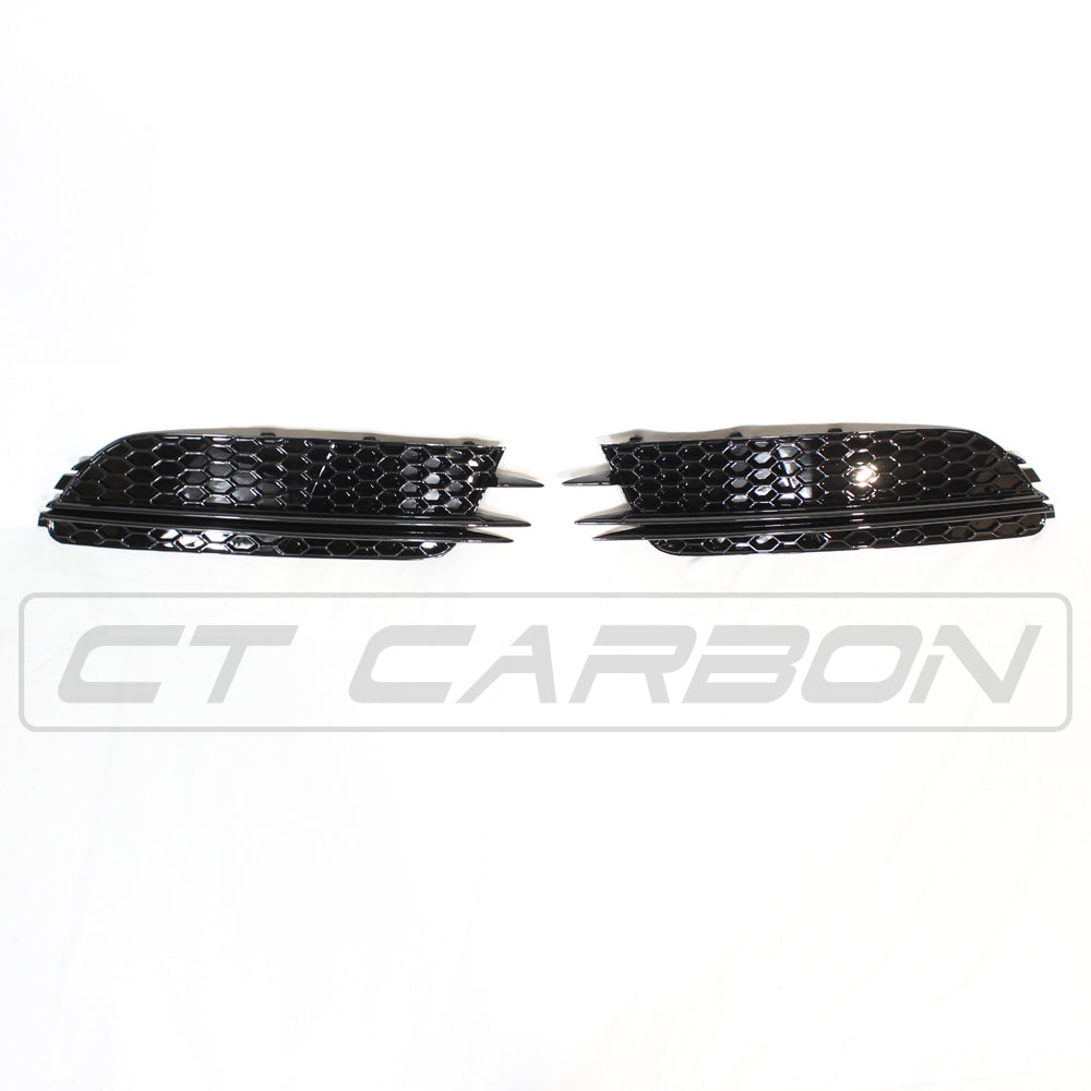 AUDI A6 C7 2012-2015 ALL BLACK HONEYCOMB FOG LIGHT SURROUNDS
