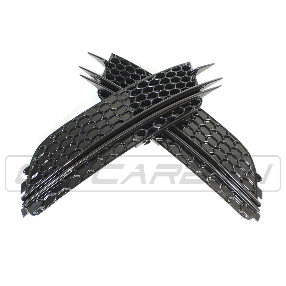 AUDI A6 C7 2012-2015 ALL BLACK HONEYCOMB FOG LIGHT SURROUNDS