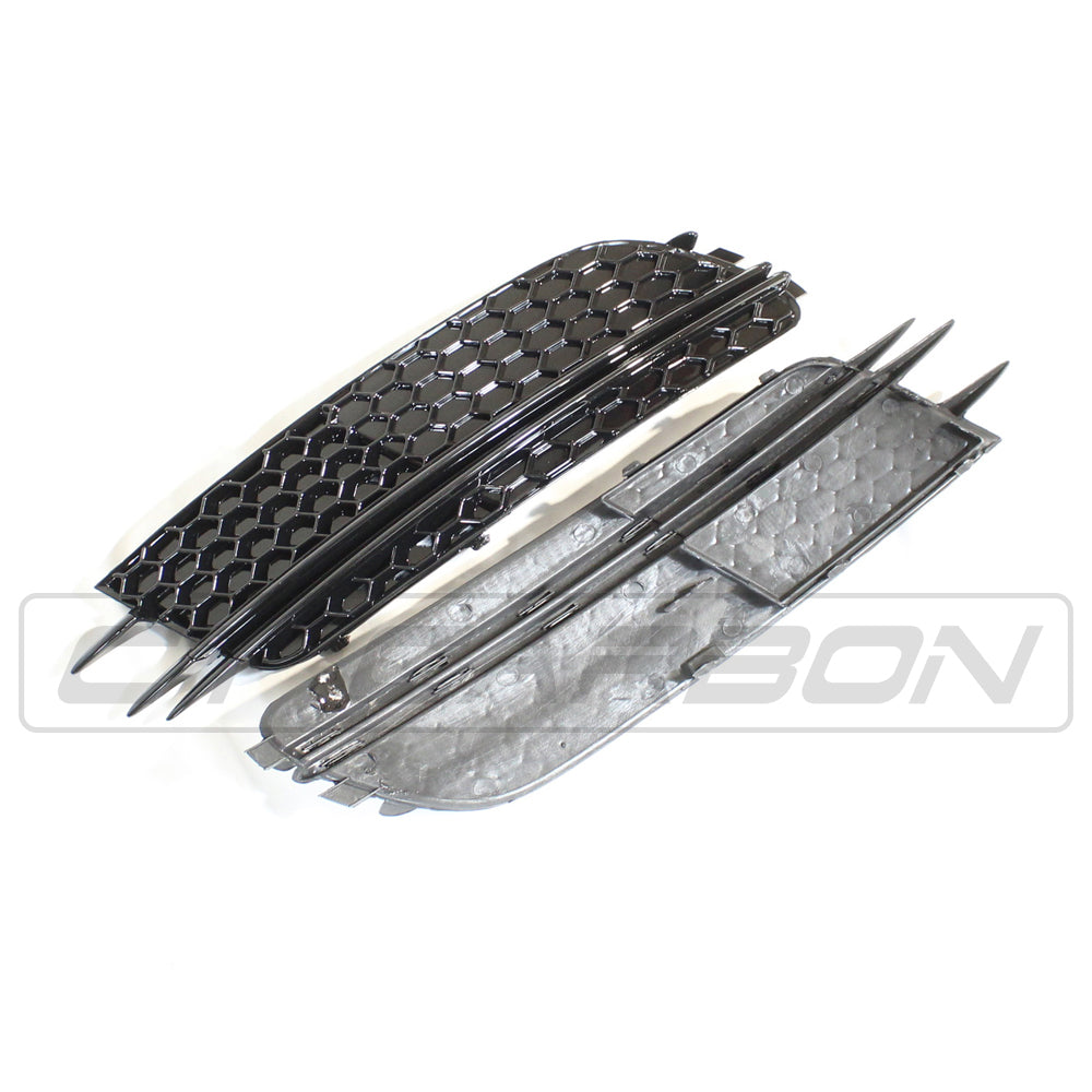 AUDI A6 C7 2012-2015 ALL BLACK HONEYCOMB FOG LIGHT SURROUNDS