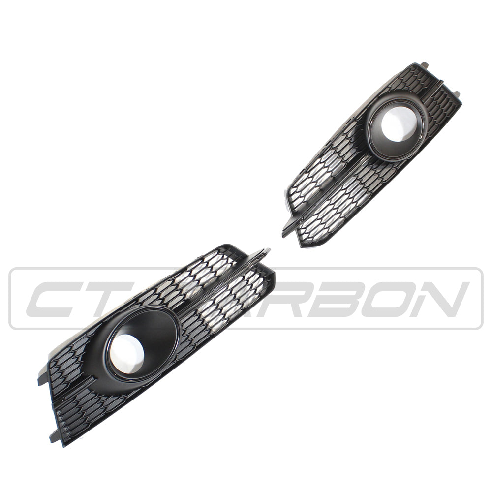 AUDI A6 S6 C7.5 2015-2018 ALL BLACK HONEYCOMB FOG LIGHT SURROUNDS