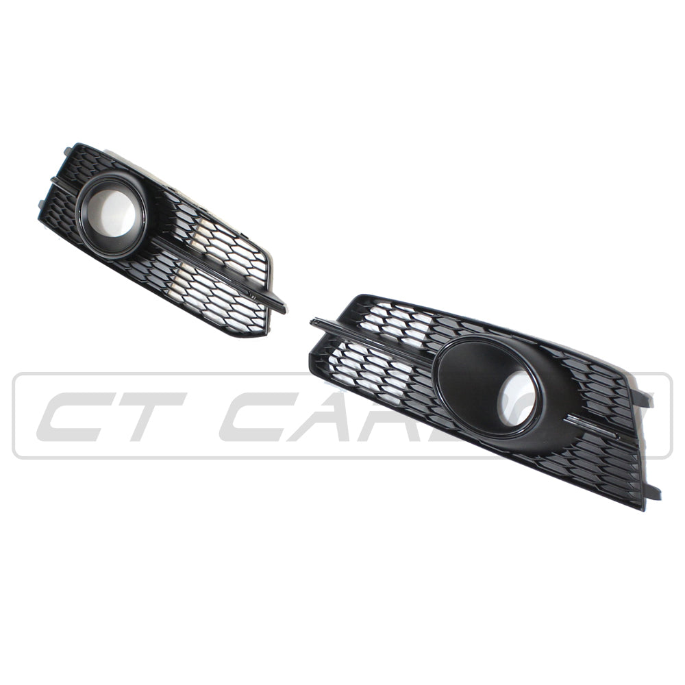 AUDI A6 S6 C7.5 2015-2018 ALL BLACK HONEYCOMB FOG LIGHT SURROUNDS