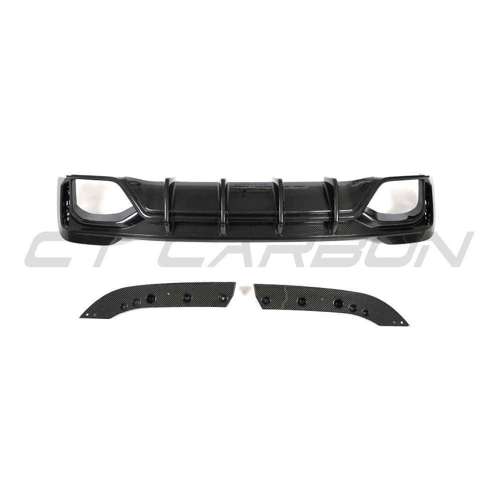 CT Design Pre-Preg Carbon Fibre Rear Diffuser for Audi RS6 C8 Avant (2019+) – Rear Valance / Rear Splitter / Bumper Insert – Carbon Fiber Rear Apron Lower Bumper Trim for RS6 Estate Wagon – Rear Undertray