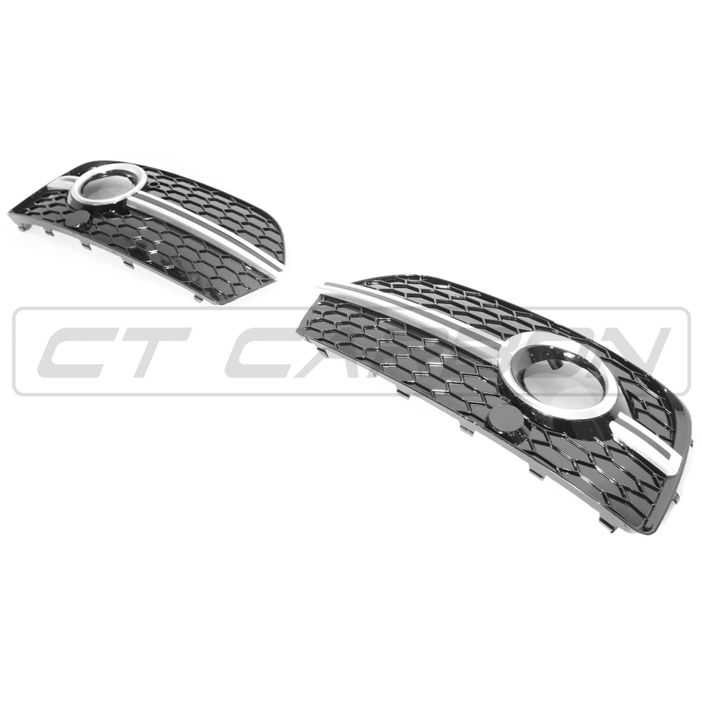 AUDI Q5 SQ5 2013-2015 BLACK/SILVER FOG LIGHT SURROUND