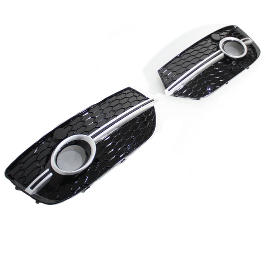 AUDI Q5 SQ5 2013-2015 BLACK/SILVER FOG LIGHT SURROUND