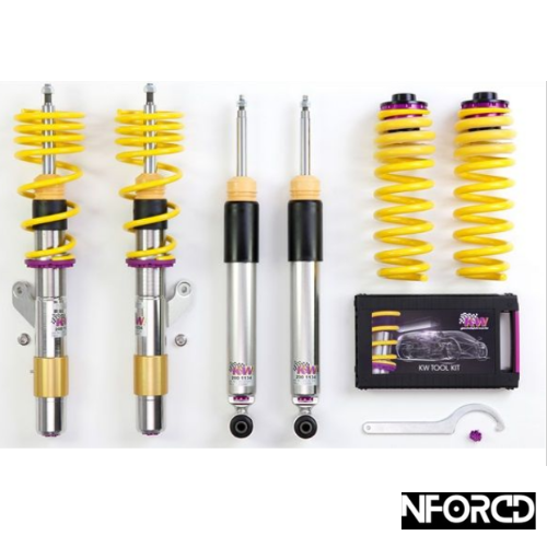 KW V3 Variant 3 Inox-Line Coilovers Suspension Lowering Kit for BMW 4 Series F32 F33 F36 (2014+) - Ride Height Adjustable, Rebound & Compression Dampers, Stainless Steel Street/Track Shocks - Coupe Convertible Gran Coupe - Part No 102200AE_132
