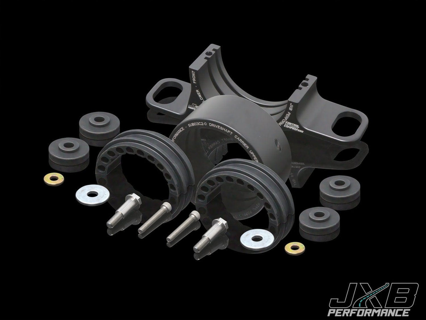 JXB Performance SUB03A0 Propshaft/Driveshaft Centre/Center Support Carrier Bearing Mount Upgrade for Subaru Impreza WRX/STI GC8 GD GG 1993-2007, Legacy BC/BF 1989-1994, Saab 9-2X – Hanger Bracket, Street/Track Bushings