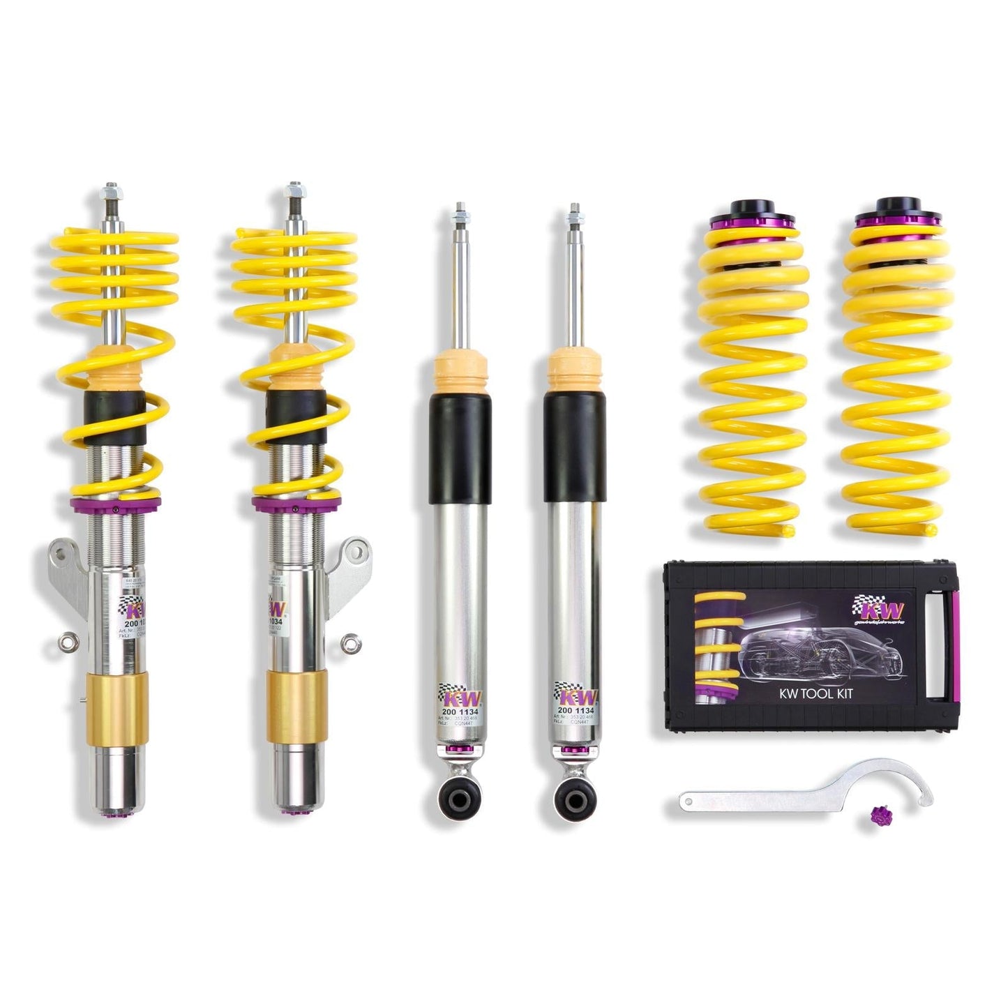 KW V3 Variant 3 Inox-Line Coilovers Adjustable Suspension Lowering Kit for BMW F-Series F20 F21 F22 F30 F32 1/2/3/4 Series RWD (Non-xDrive) - Height, Rebound & Compression Adjustable Stainless Dampers/Shocks - Fits 125i 230i 335i 440i - PN 3522000D UK