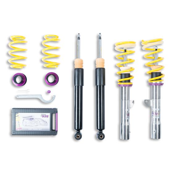 KW Variant 1 (V1) Inox-Line Stainless Steel Coilover Kit for BMW F31 F33 F34 F36 - 3 Series & 4 Series (incl. 340i 335i 440i 435i) - Height Adjustable Suspension - KW Suspension PN 1022000J