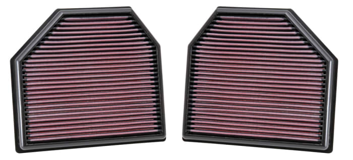 K&N 33-2488 (332488) High-Flow Washable Reusable Panel Air Filter Pair | BMW M2 Competition F87, M3 F80, M4 F82/F83, M5 F10, M6 F06/F12/F13 | S55 S63 Drop-In Performance Intake Replacement Set for OEM Airbox