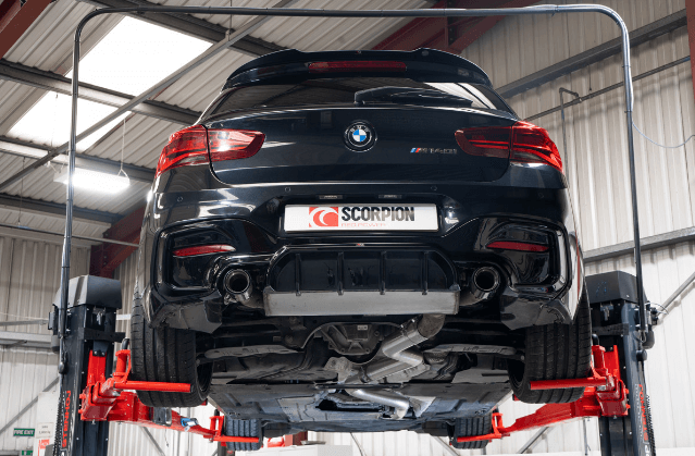 Scorpion Red Power Exhaust Resonator & GPF Delete Centre Section (80mm) - BMW M140i F20/F21 2016-2020 & M240i F22 xDrive - Cat-Back Mid Pipe, Fits OE Back Box