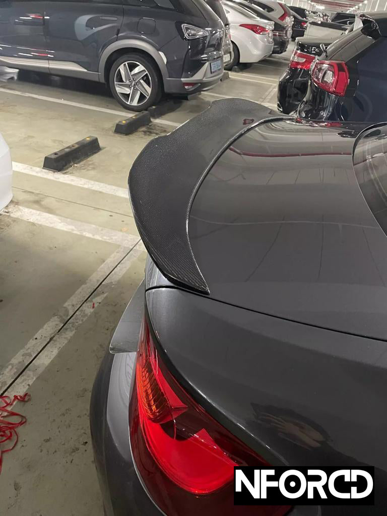 BMW 2 Series F22 & M2 F87 2014-2018 Rear Boot Lid/Trunk Lid Lip Spoiler - Carbon Fibre/Carbon Fiber or Gloss Black Ducktail Decklid Wing - Fits M235i Coupe - Performance Tailgate Edge Spoiler